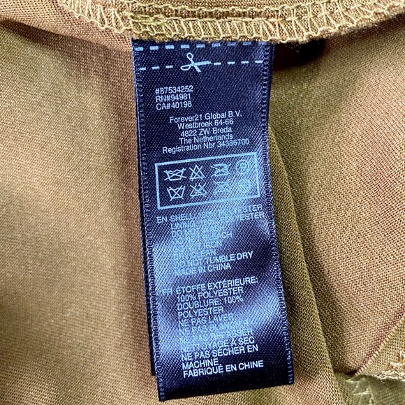 NWT Forever 21[Love 21] Bell Sleeves Olive Dress S - Picture 8 of 8